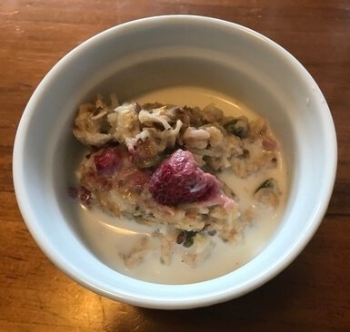 Banana and Raspberry Baked Porridge