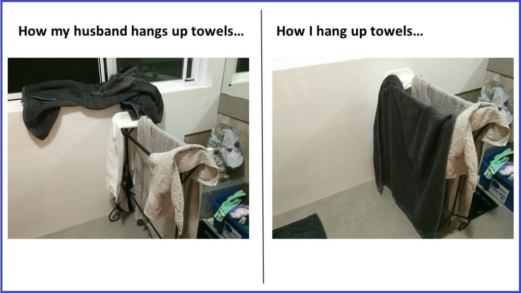 How my husband hangs towels