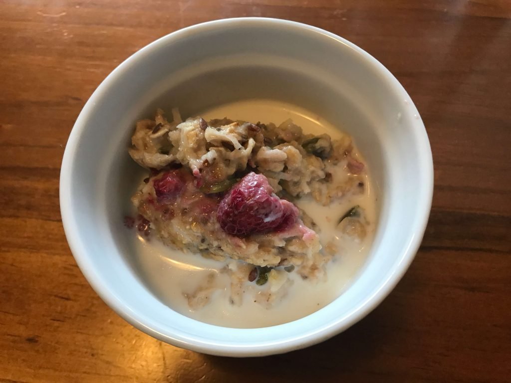 Banana and Raspberry Baked Porridge