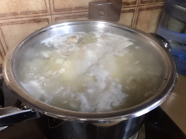 Boiling the Chicken for Soup